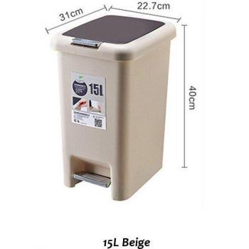 Caisse à Déchets 13L – Pédale Intégrée, Couleur Blanche