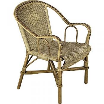 Fauteuil en rotin beige Victor