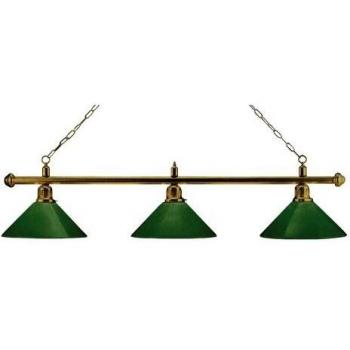 Leuchte London 3 Schirme, Messing/Grün