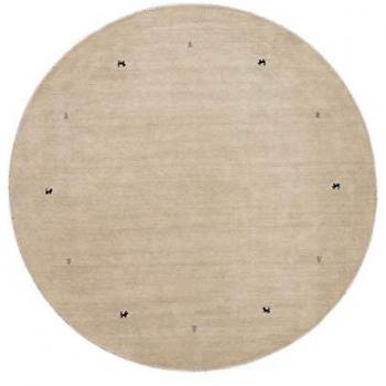 300‑cm Handwoven Wool Round Gabbeh Rug – Pure White
