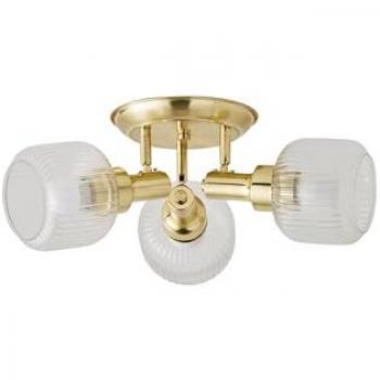 ValueLights Unisex Calpe 3‑Way Glass Shade Adjustable Spotlight Ceiling Light in Gold (One Size Female)