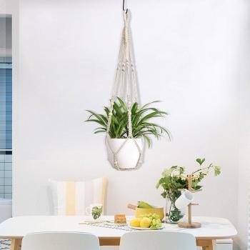 Decorative Indoor Plant Hanger with Wood Beads