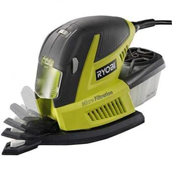 RYOBI Ponceuse multifonction 180 W – Ensemble portable vert avec sac