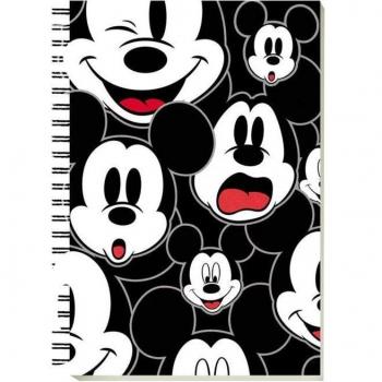 Disney Classic Mickey Mouse Bloc de Notas Visages, Negro