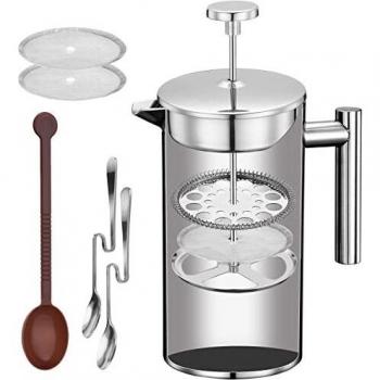 Stainless Steel Café Press 8 Cups, Dual Wall, 1000 mL