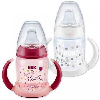 NUK First Choice+ Baby Sippy Cup Set – 150 ml Silicone, Leak‑Proof, Pink