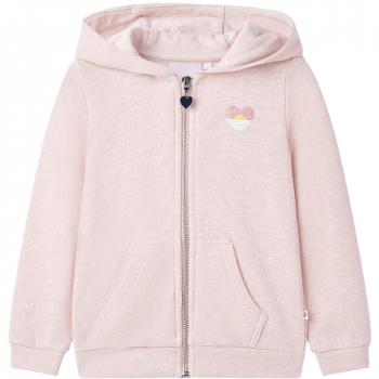 Sudadera rosa claro mezcla con capucha y cremallera para niños 128