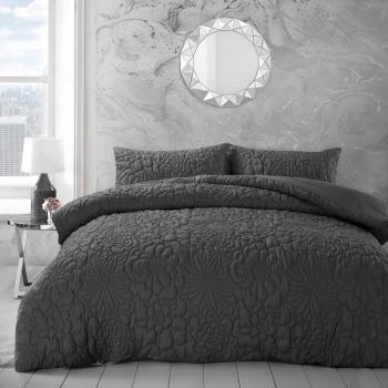 Velosso Pinsonic Quilted Charcoal Duvet Set – Single