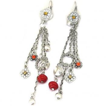 Orecchini Acapulco Argento Rosso R5256