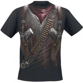 Camiseta negra unisex con funda envolvente Spiral Direct S