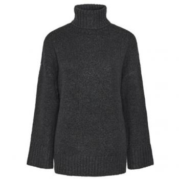 Pull oversize col roulé Nancy gris
