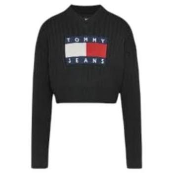 Tommy Jeans Strickpullover TJW VNCK CENTER FLAG SWEATER EXT mit Tommy Jeans Center Logo-Flag