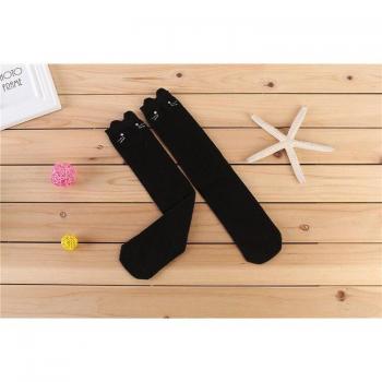 Girls' Knee High Socks with Adorable Cat Design
