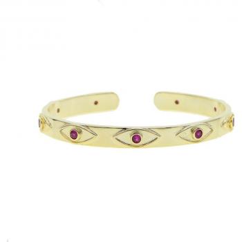 Colorful Cubic Zirconia Evil Eye Bracelet