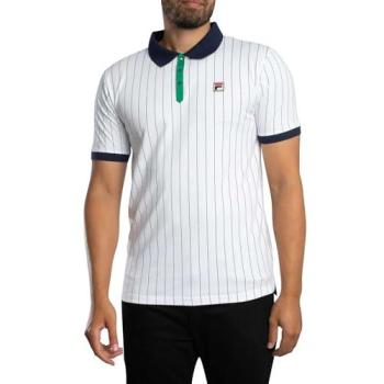 Classic Vintage Stripe Polo – Fila Men’s BB1, Multi‑Color White/Green/Navy, Medium
