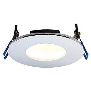 Saxby Orbitalplus Fire Rated Integrated LED 1 Light Bathroom Recessed Light Chrome Plate IP65