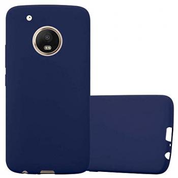 Cadorabo Custodia Protettiva Moto G5 Plus in Blu Scuro