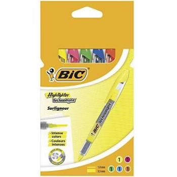 BIC Technolight Marker-Set – 5 Farben im Etui, Liquid Ink Technologie