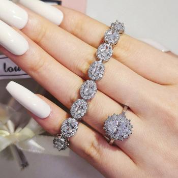 Joya 2 piezas: Compromiso y Boda en Plata