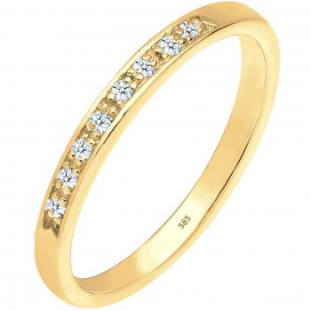 DIAMORE Bandring für Damen Verlobung mit Diamant (0.04 ct.)