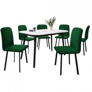 Sala da pranzo Edmond 117, Bianco e Nero, 77x80x130cm