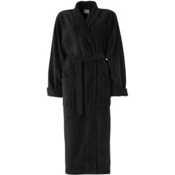 Seahorse Unisex Bademantel Pure Schwarz mit Langarm und aufgesetzten Taschen