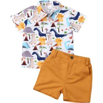 Boys Dinosaur Print Summer Clothes Set (1-6 Years)