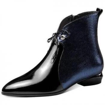 Women's Winter Single Shoes Velvet Low-Heeled Ankle Boots Size 40