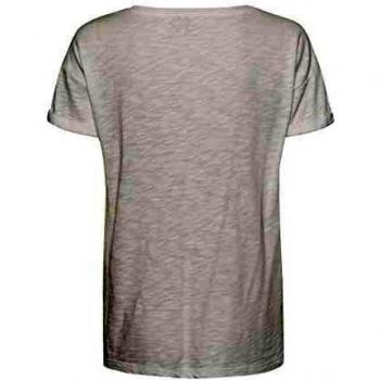Kurzarm T-Shirt Marc Aurel V‑Neck, Schrift-Print, Ecru 42