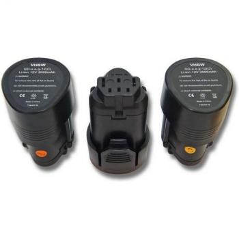 Set de batteries 3x 2000 mAh Li‑ion 12 V compatible avec Ridgid R9000K, R82230, R8224K, R82059, R8223400