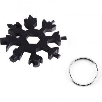 18-in-1 Snowflake Tool, Portable Stainless Steel Pocket Multi-Tool with Storage Bag