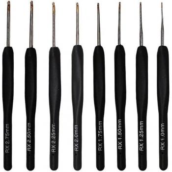 8Pcs Aluminum Knitting Needles with Multicolor Plastic Handles 1mm-2.75mm
