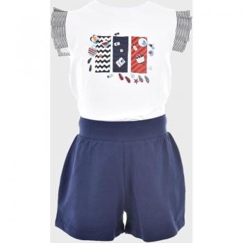 Conjunto Azul de Algodón para Bebé Niña