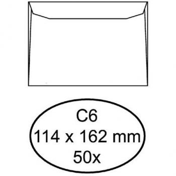 Enveloppe blanche C6 114x162mm Hermes avec colle paquet de 50