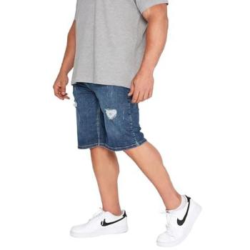 Urban Mid‑Blue Ripped Shorts