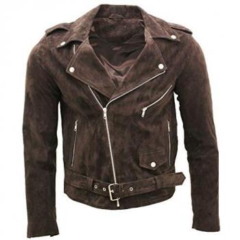 Melbourne Men's Goat Suede Brando Biker Jacket