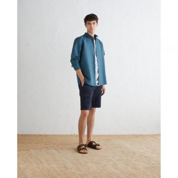 Bermuda Algodón Cargo Estilo Costa Verde con Cinturón
