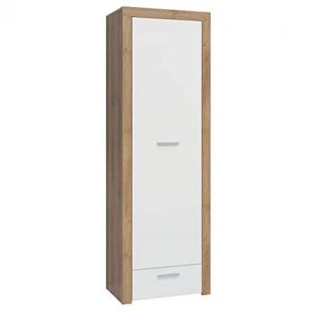 Petits Meubles: Armadio Nora 192 cm – bianco e marrone – 1 anta, 1 cassetto