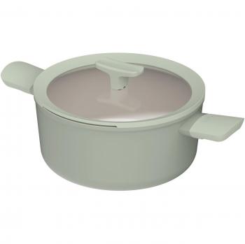 Berghoff Balance Stock Pot with Glass Lid Green 4.6 Quart