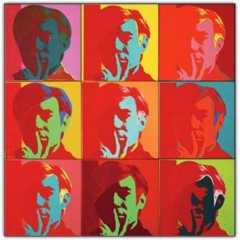 Autoportrait Warhol Artopweb – Bois, 50×50×1.8 cm