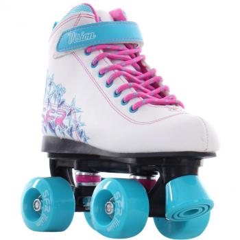SFR Vision II Junior Roller Skates – White & Blue – 6 UK / 39.5 EU
