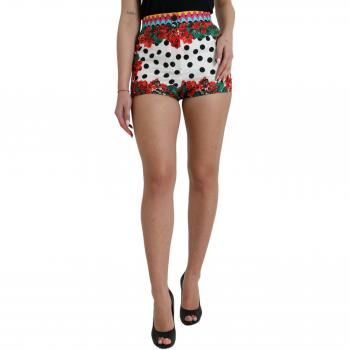 Dolce & Gabbana Floral Polka Dot High Waist Shorts