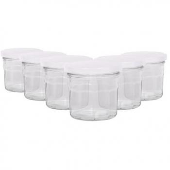 Airtight Glass Jam Jars with White Lids
