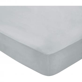 Bedeck of Belfast Fine Linens Single Fitted Sheet with 300 Thread Count and Silver Hue