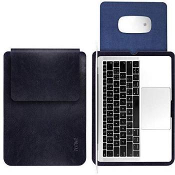 Sacoche de laptop TECOOL 15” – style bleu royal, protection en PU