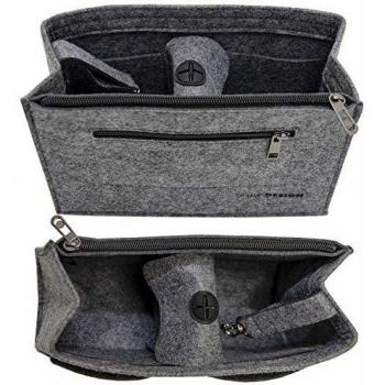 DuneDesign Filz Aufbewahrungstasche Handtaschen Organizer S 23x10x16 cm Grau