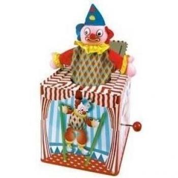 Jack in der Schachtel – Springender Clown aus Blech