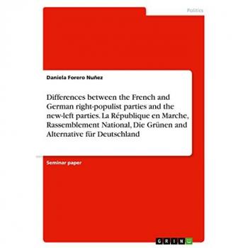 Differences between the French and German right-populist parties and the new-left parties. La République en Marche, Rassemblement National, Die Grünen and Alternative für Deutschland