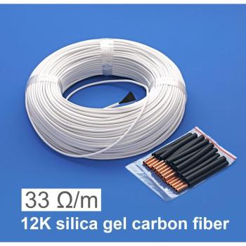 Câble chauffant au sol en fibre de carbone 50 mètres, 12K, 33ohm/m