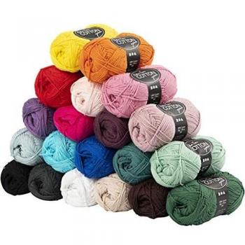 Pelotes de fil de coton 8/4, 170 m, couleurs assorties, 20x50gr